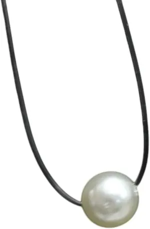 New 2026 Imitation Pearl Round Ball Pendant Necklace For Women Transparent Invisible Fish Bungee Cord Choker Clavicle Fashion Collar Gift Jewelry Trendy Accessories Creative For Women And Men