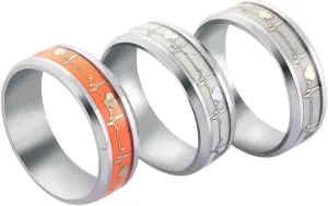 New 2026 Unisex Fashion Stainless Steel Luminous Finger Ring For Women And Men Glowing In Dark Heart Couple Wedding Bands Jewelry Gift Accessories Luxury Creative For Women And Men