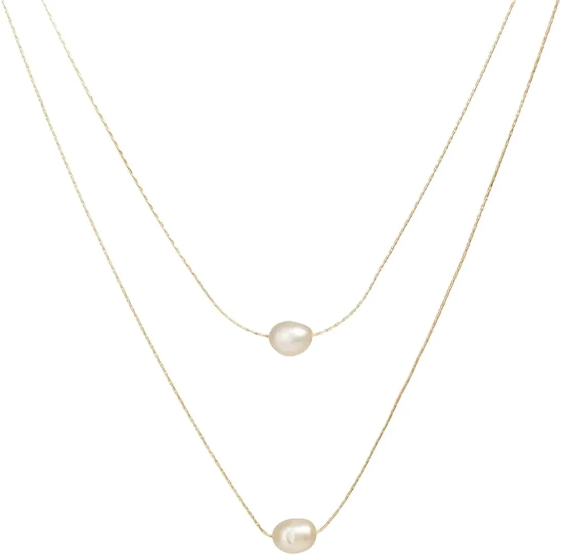 New 2026 Unisex Gift Fashion 2 Layer Imitation Freshwater Pearl Charms Chain Choker Necklaces Pendant For Women Collar Party Decoration Jewelry Luxury With You Accessories Trendy Best And Men
