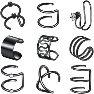 New 2026 Unisex Stainles Stell 1Pcs Punk Simple Ear Clip Cuff Wrap Earrings For Men Women Nose Ring-On Non Piercing Eardrop Body Jewelry Fashion Trendy Accessories Creative Gift For Women And Men