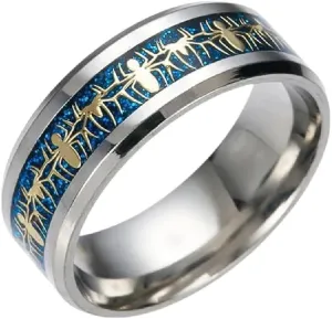 New 2026 Unisex Stainless Steel Cool Spider Pattern Inlay Women and Men Man Rings for Teens His Encourage Faith Gift Jewelry Fashion Luxury Accessories Creative for Women and Men