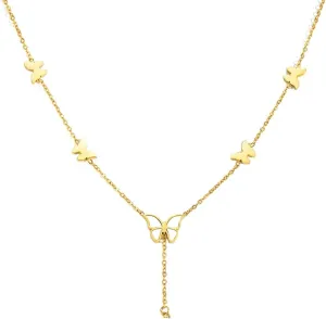 New for Arrival 316L Stainless Steel Multiple Butterfly Imitation Pearl Tassels Necklace for Women Simple Temperamental Jewelry Gifts Jewelry Fashion Accessories for You