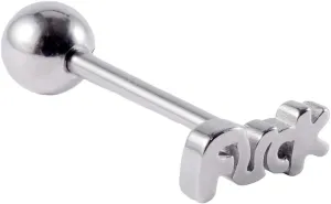 New For Trendy 2025 1Pc Stainless Steel Letter Tongue Stud Ring Man Punk Personality Barbell Piercing Jewelry For Women Body Jewelry Fashion Accessories Creative Gift