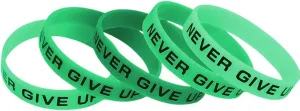 New For Trendy 2025 1Pcs Glow In The Dark Wristband Never Give Up Encouragement Rubber Band Silicone Bracelet Bangle Gift Jewelry Fashion Accessories Creative Gift