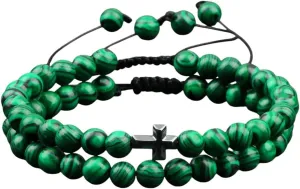 New for Trendy 2025 Couples Distance Beads Bracelet Fashion Cross Tiger Eye Stone Bracelets Handmade Yoga Prayer Jewelry Fashion Accessories Creative Gift