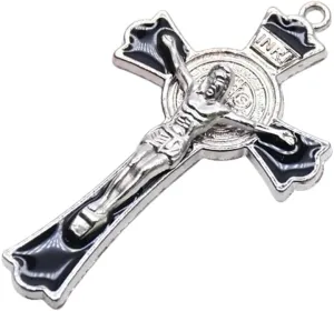 New For Trendy 2025 Metal Enamel Jesus Cross Pendant Key Chain Necklace Accessories Black Blue Red Jewelry Fashion Accessories Creative Gift