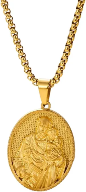 New For Trendy 2025 Neo-Gothic Virgin Mary Necklace Men's Stainless Steel Jesus Emboss Pendant Collar Salvation Christ Jewelry Religion Accessories Jewelry Fashion Accessories Creative Gift