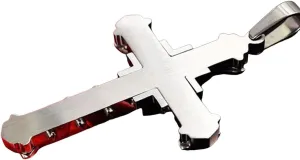 New For Trendy 2025 New Male Crystal Cross Jesus Pendant Gold/Black/Blue Color Zirconia Necklace Stainless Steel Jewelry Fashion Accessories Creative Gift