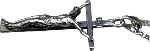 New For Trendy 2025 New Men's 316L Stainless-Steel N Jesus Cross Amulet Pendant Necklace For Teens Punk Biker Jewelry Gift Jewelry Fashion Accessories Creative Gift