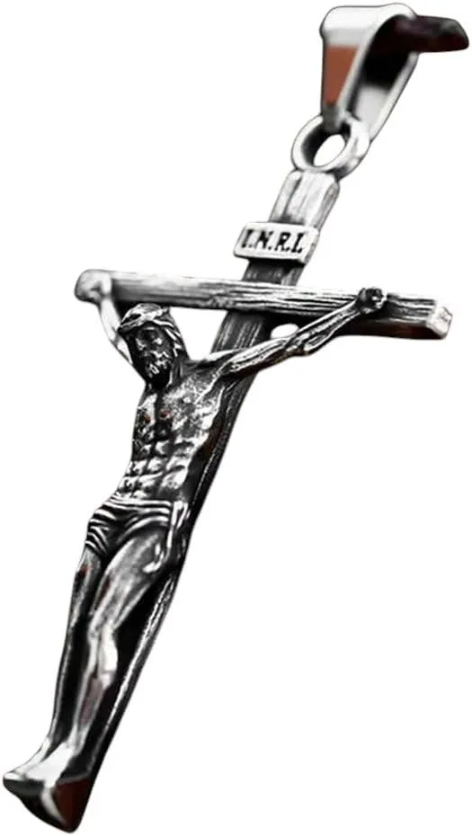 New For Trendy 2025 Stainless Steel Jesus Cross Pendant Christian High Jewelry Religious Believer Gift Jewelry Fashion Accessories Creative Gift