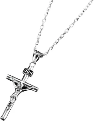 New For Trendy 2025 Vintage Fashion Cross Jesus Pendant Necklace For Men Women Religion Catholic Stainless Steel Cross Necklace Amulet Jewelry Gifts Fashion Accessories Creative Gift