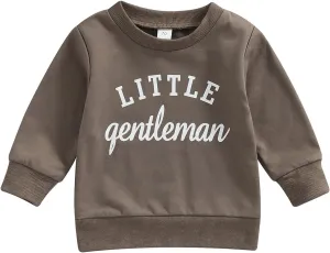 Newborn Infant Baby Boys Pullover Dad's Little Dude Sweatshirt Long Sleeve Casual Sweater Fall Clothes