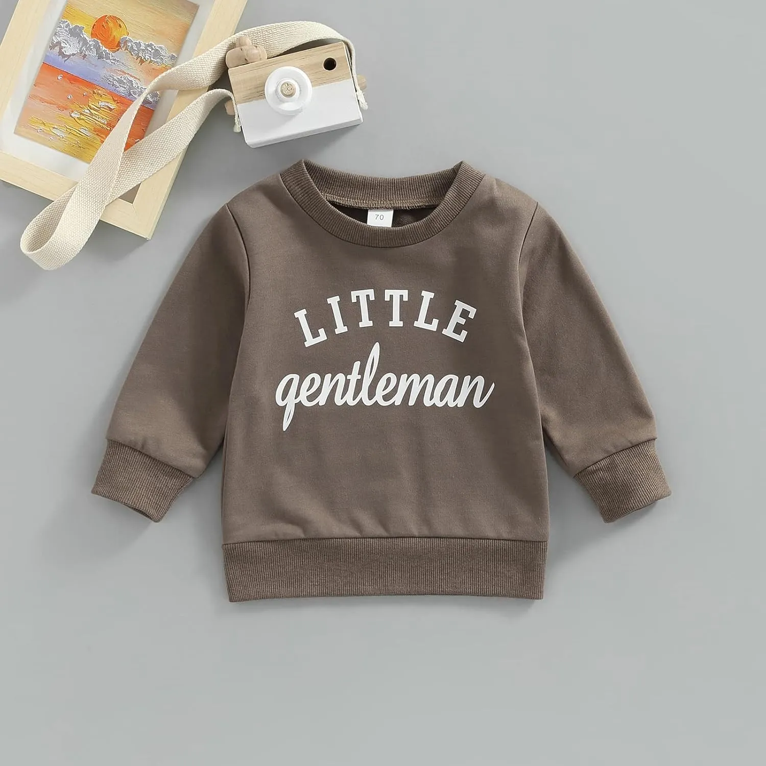 Newborn Infant Baby Boys Pullover Dad's Little Dude Sweatshirt Long Sleeve Casual Sweater Fall Clothes