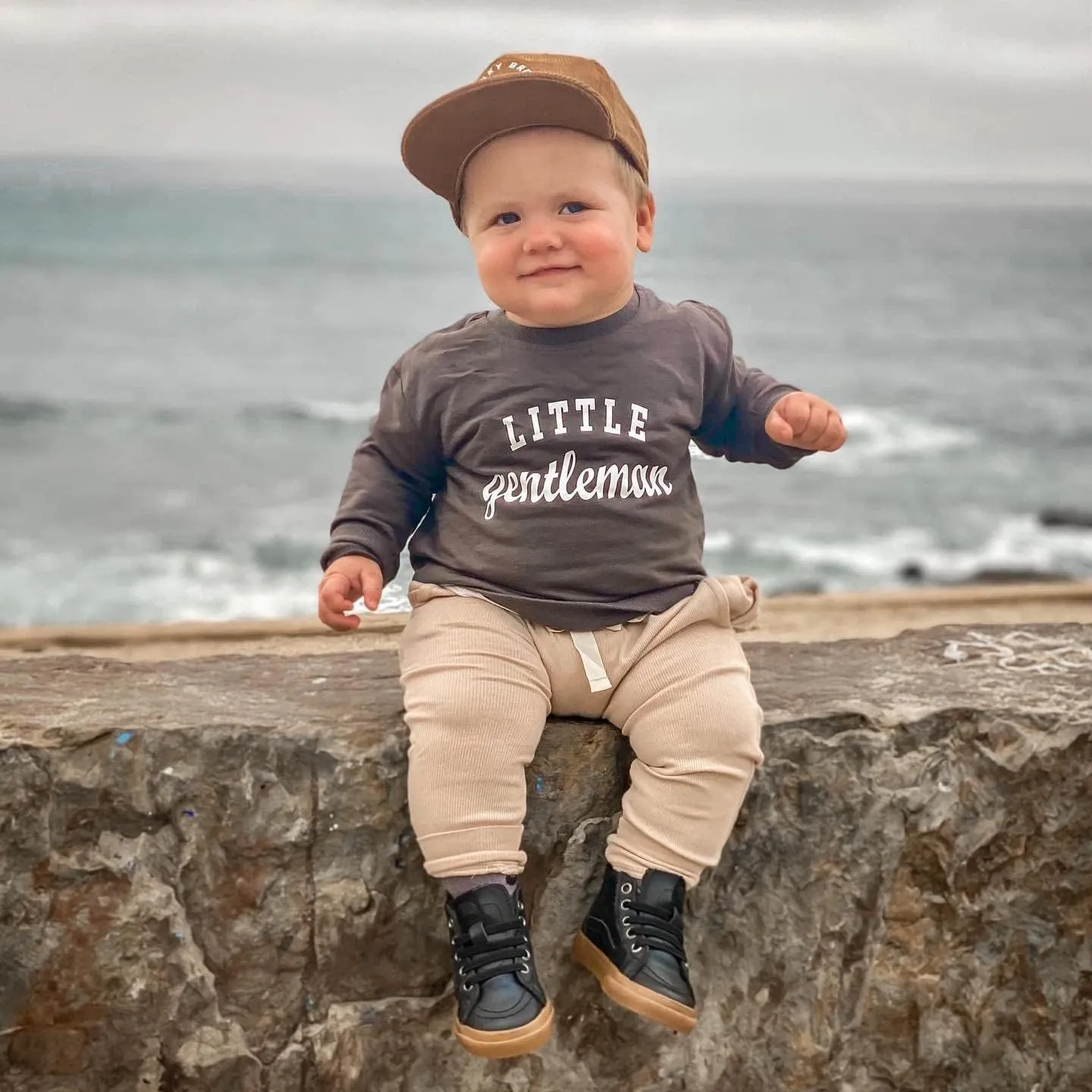 Newborn Infant Baby Boys Pullover Dad's Little Dude Sweatshirt Long Sleeve Casual Sweater Fall Clothes