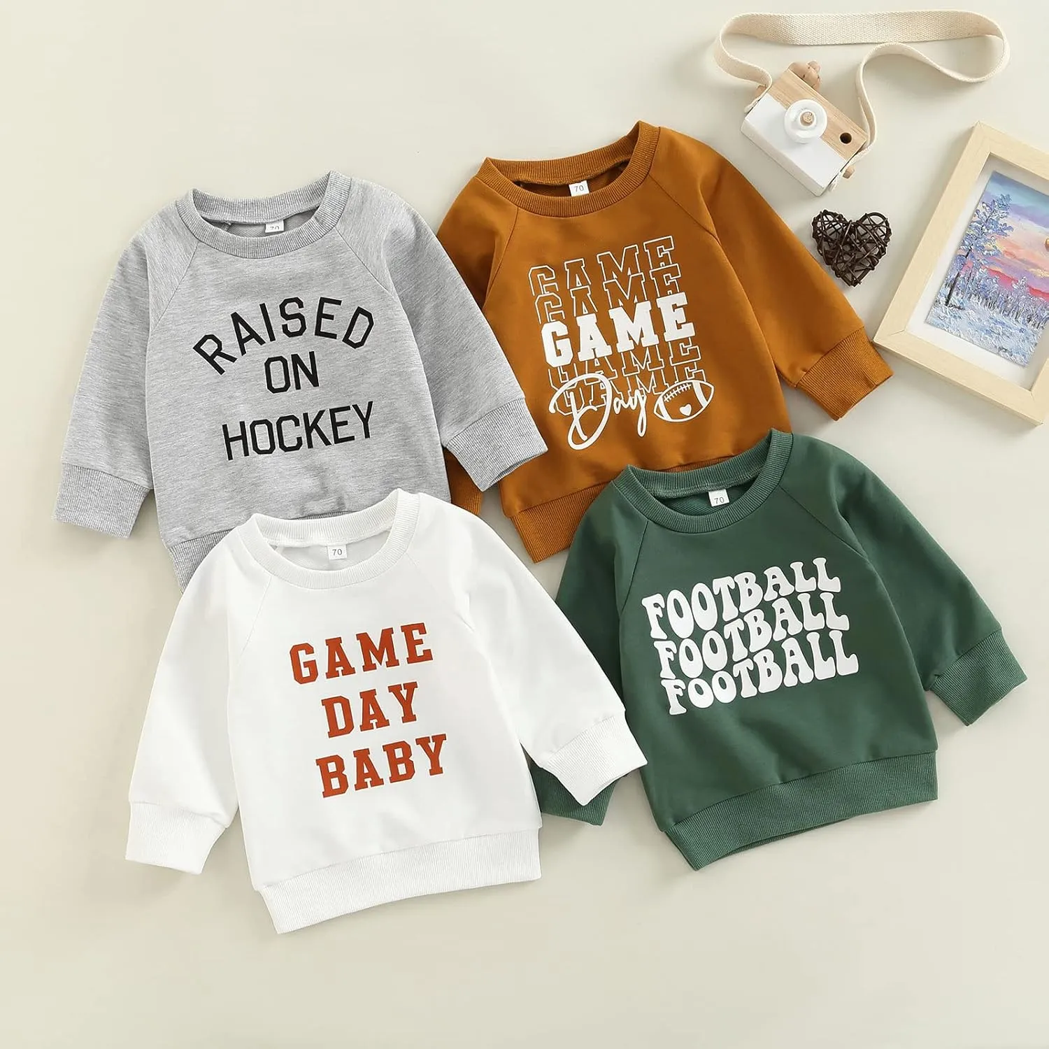 Newborn Infant Baby Boys Pullover Dad's Little Dude Sweatshirt Long Sleeve Casual Sweater Fall Clothes