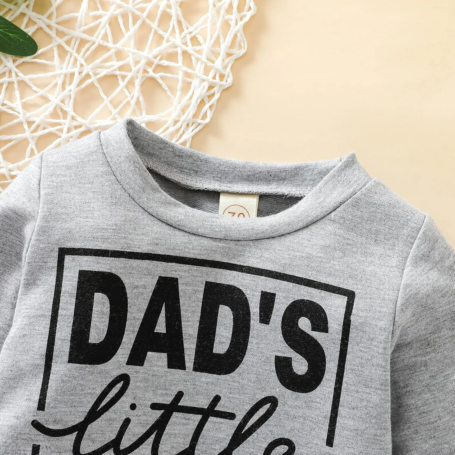 Newborn Infant Baby Boys Pullover Dad's Little Dude Sweatshirt Long Sleeve Casual Sweater Fall Clothes