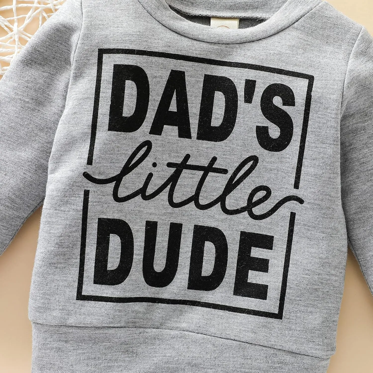 Newborn Infant Baby Boys Pullover Dad's Little Dude Sweatshirt Long Sleeve Casual Sweater Fall Clothes