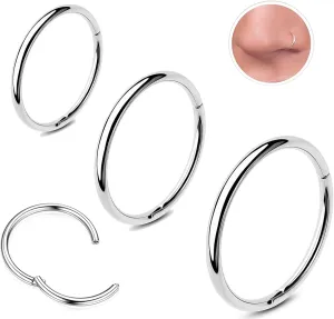Nose Rings Studs: 8Pcs 20G Gold/Silver 316L Surgical Stainless Steel Nose Studs Hypoallergenic Corkscrew Nose Piercing Stud Jewelry for Women Men Clear Cubic Zirconia Imitation Diamond Top Size 1.5mm 2mm 2.5mm 3mm