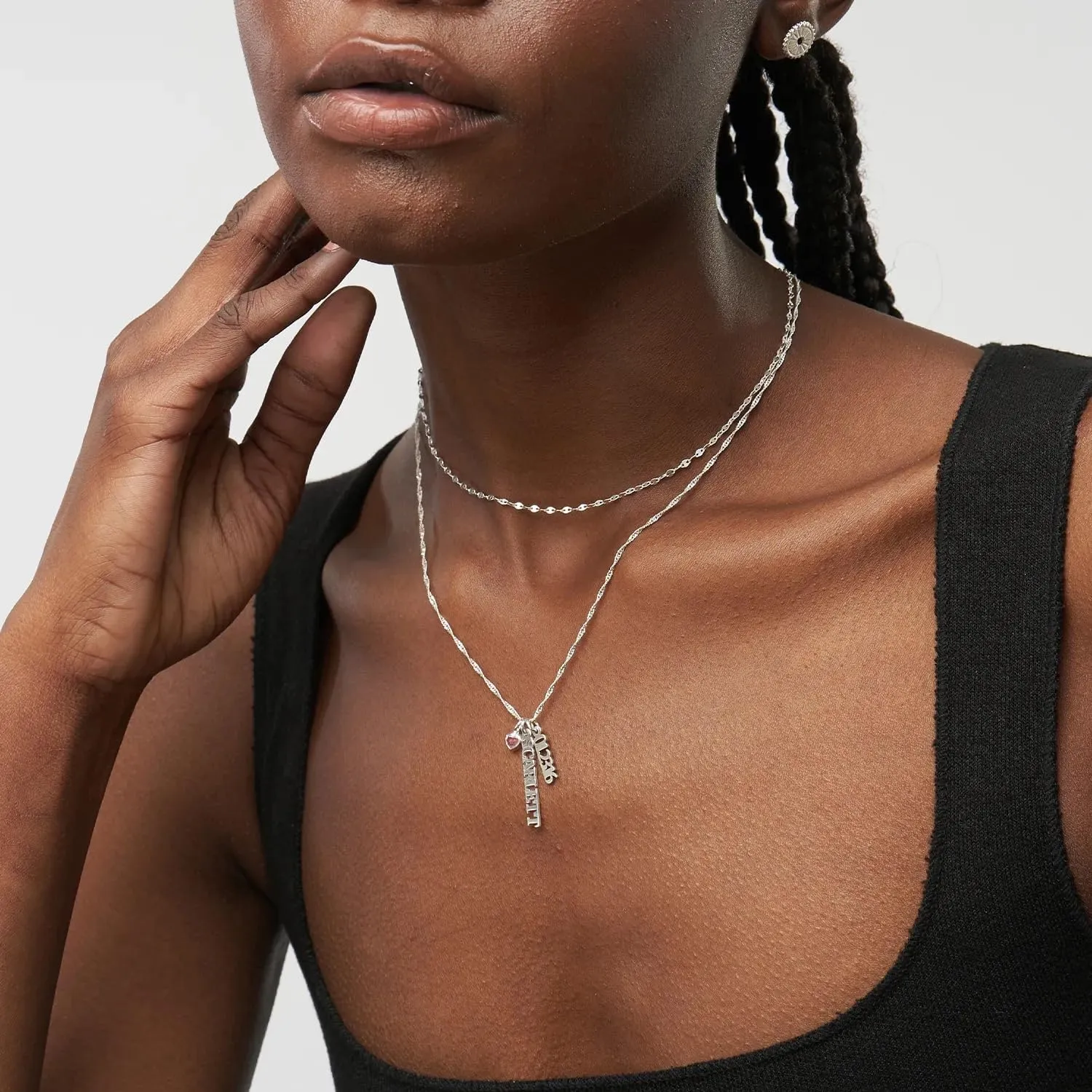 OAK & LUNA - Personalized Singapore Chain Name Necklace with Diamond Options