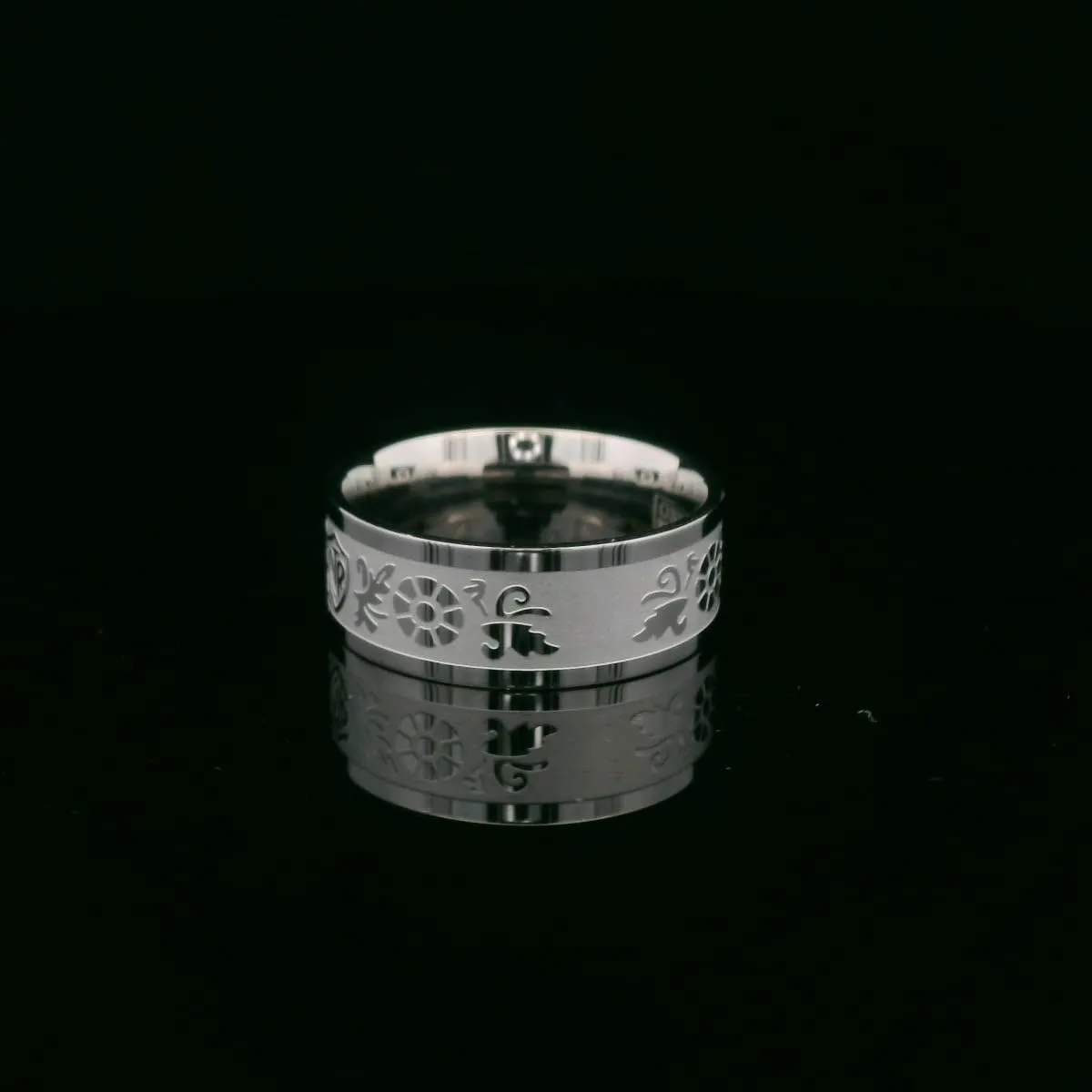 One Moment In Time J125 Daisy Flower Scroll Size 5-10.5 Stainless Steel Ring Mormon LDS CTR