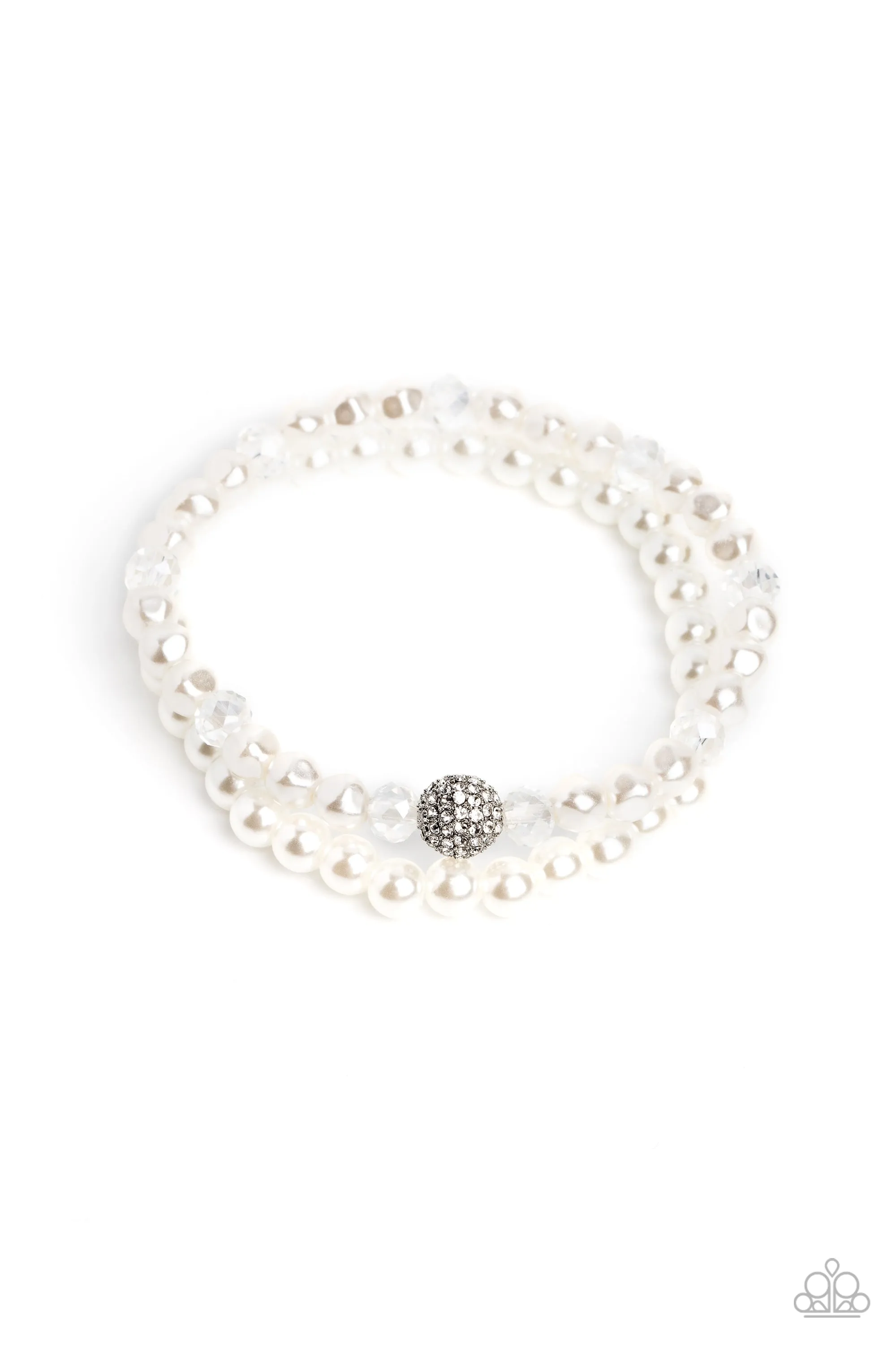 Open Door Jewelry - Countess Cutie - White Bracelet - Paparazzi Accessories