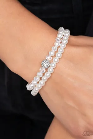 Open Door Jewelry - Countess Cutie - White Bracelet - Paparazzi Accessories