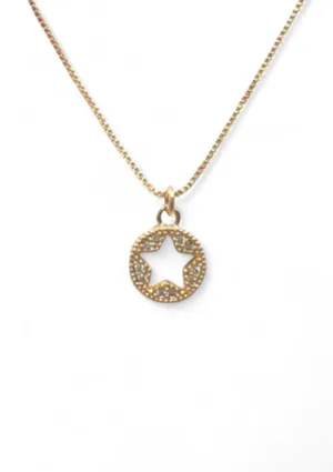Open Star Charm With Cubic Zirconia Necklace
