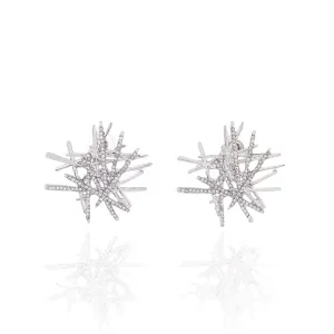 Origami Medium Studs - Silver