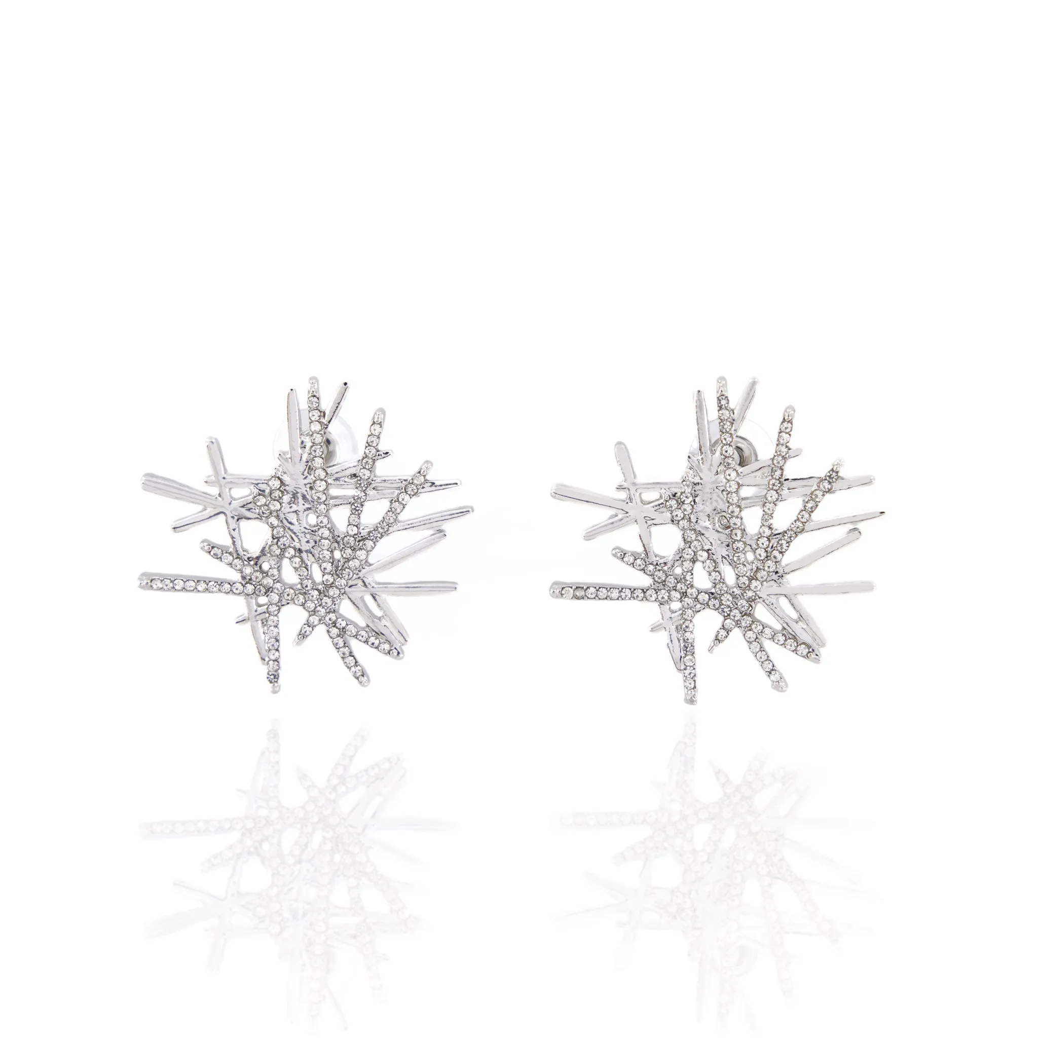 Origami Medium Studs - Silver