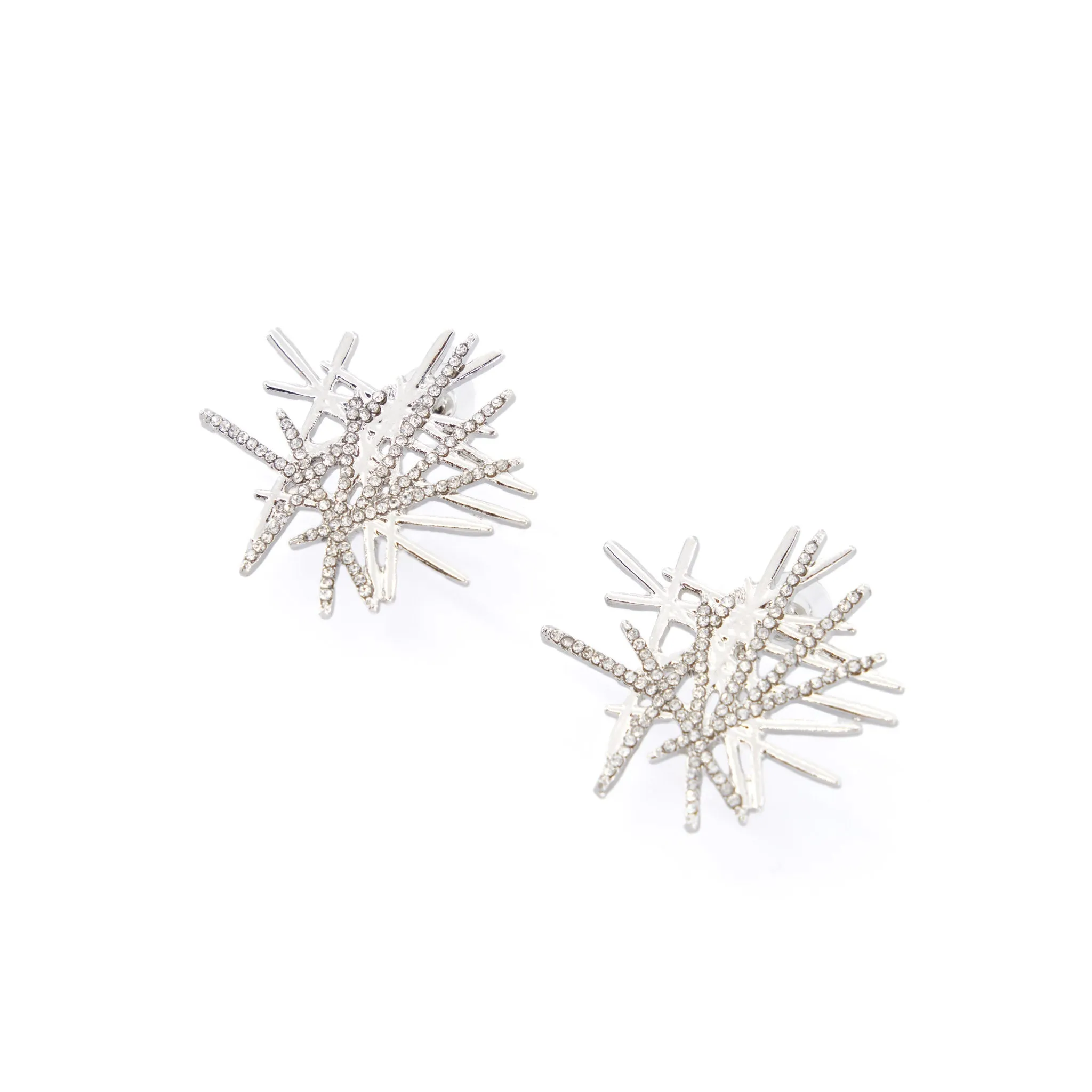 Origami Medium Studs - Silver