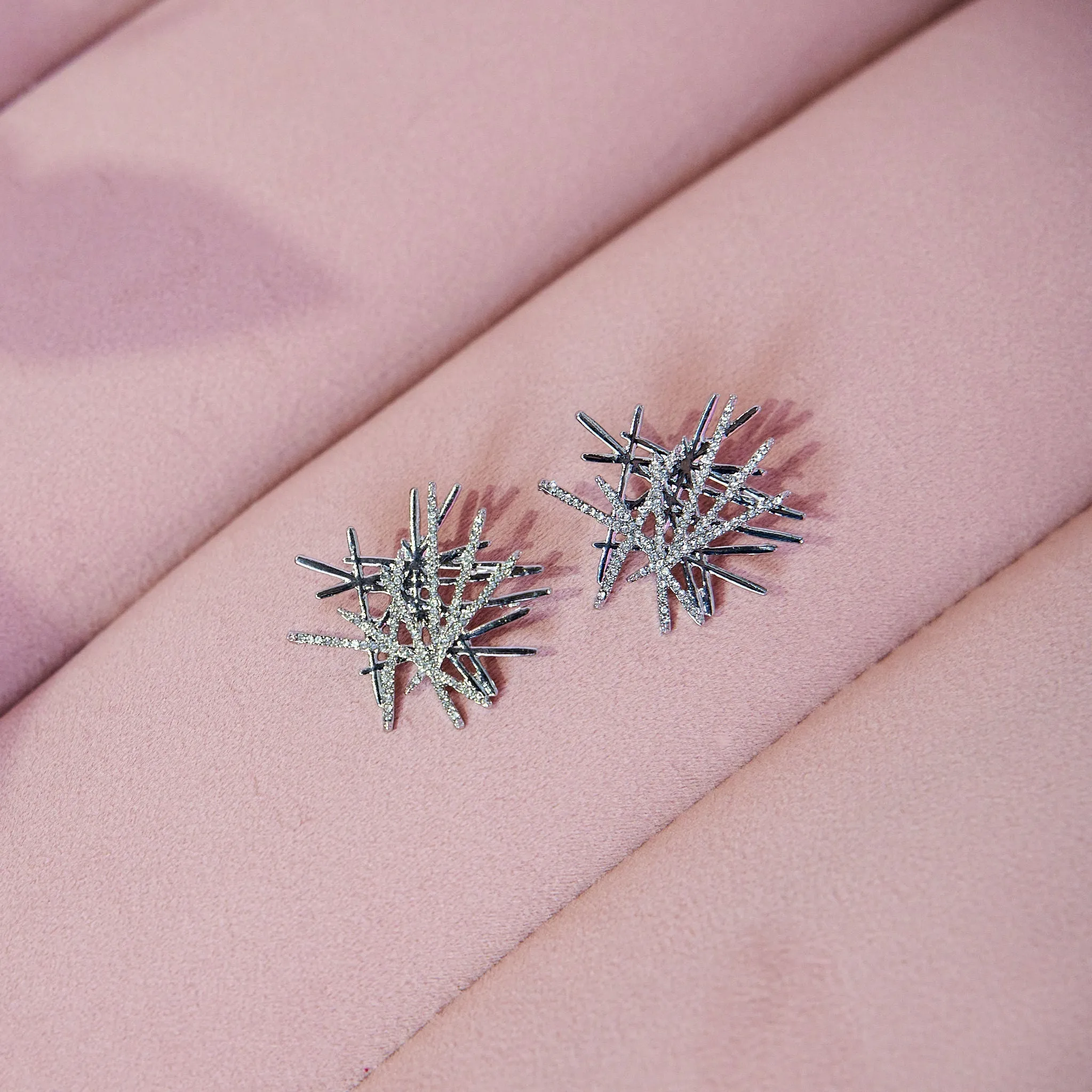 Origami Medium Studs - Silver