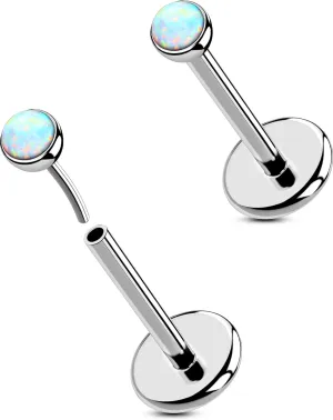 OUFER 2PCS 16G/20G Nose Lip Studs, G23 Solid Titanium Threadless Push in Nose Nostril Lip Labret Medusa Monroe Helix Cartilage Tragus Conch Lobe Piercing Jewelry for Women Men
