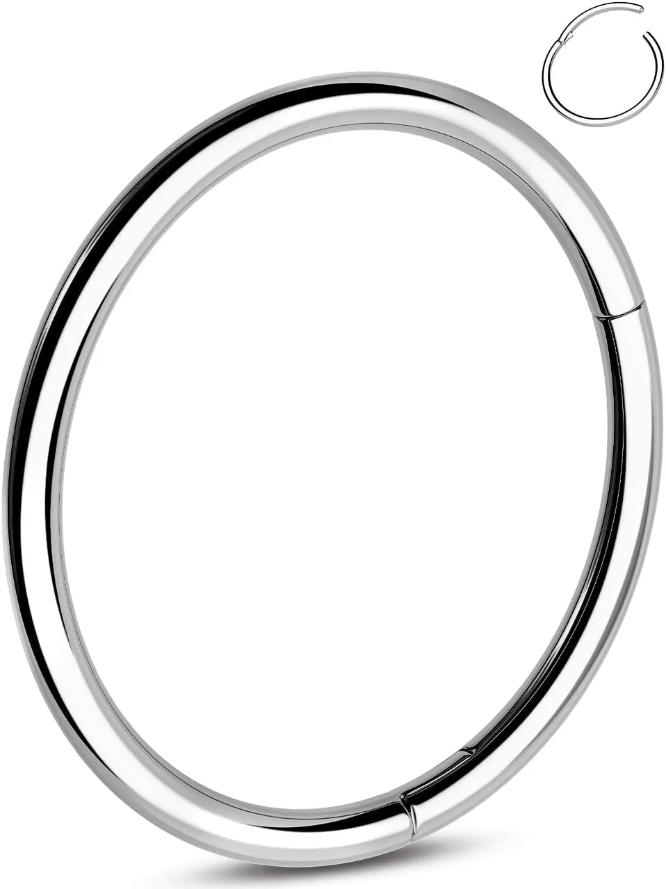 OUFER G23 Titanium Nose Rings Clicker Hoop Cartilage Earrings Silver Gold Helix Piercing jewelry 20G Daith Rook Conch Hinged Nostril 0.8mm for Men Women Gift