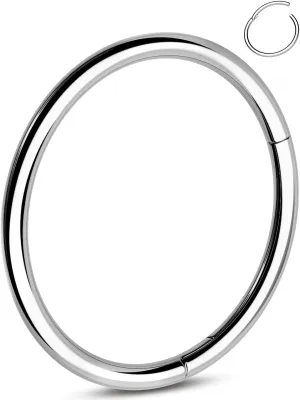OUFER G23 Titanium Nose Rings Clicker Hoop Cartilage Earrings Silver Gold Helix Piercing jewelry 20G Daith Rook Conch Hinged Nostril 0.8mm for Men Women Gift