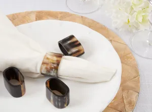 Oval Horn Napkin Rings - Set of 4