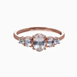 Oval Morganite and Diamond Accent Ring in 14K Rose Gold