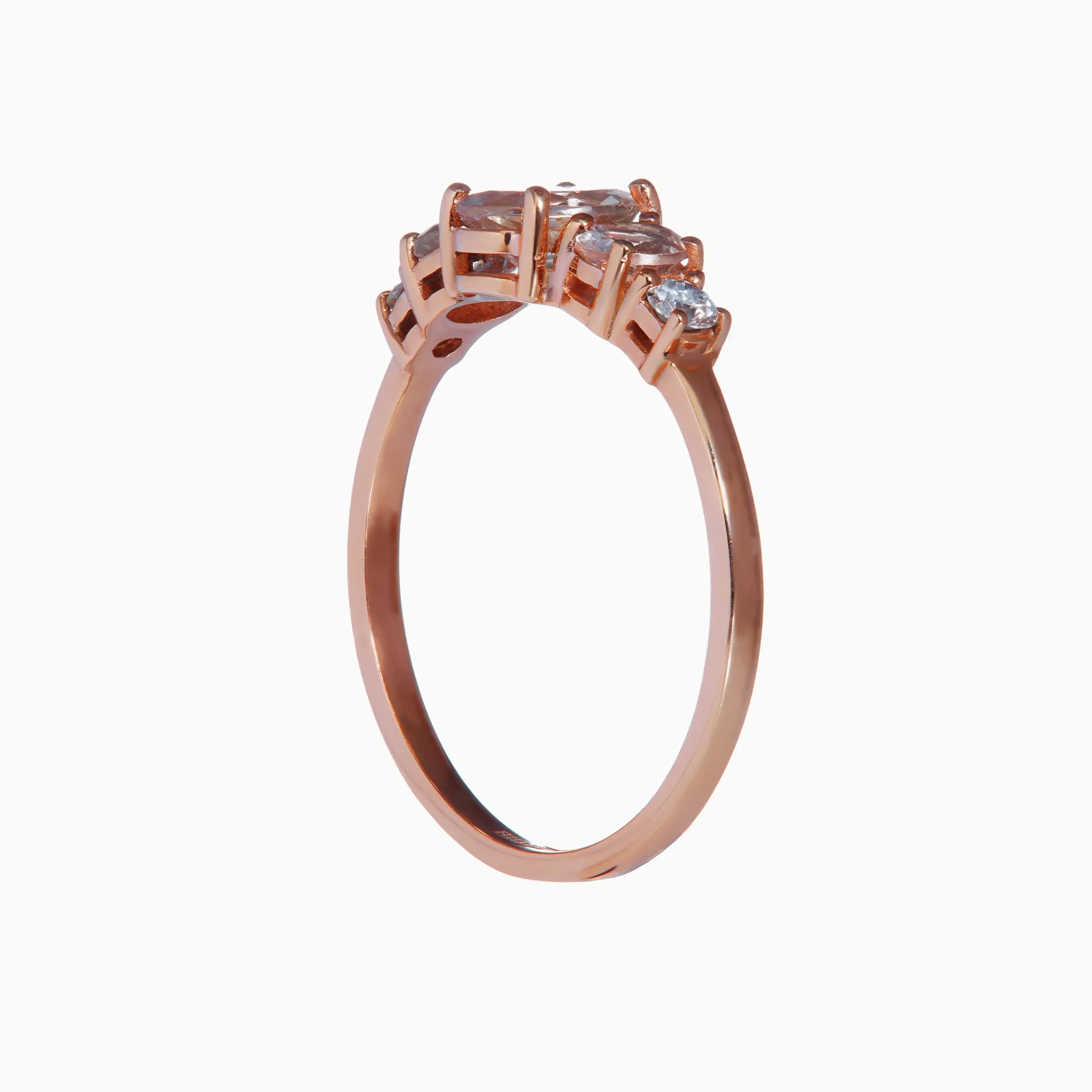 Oval Morganite and Diamond Accent Ring in 14K Rose Gold