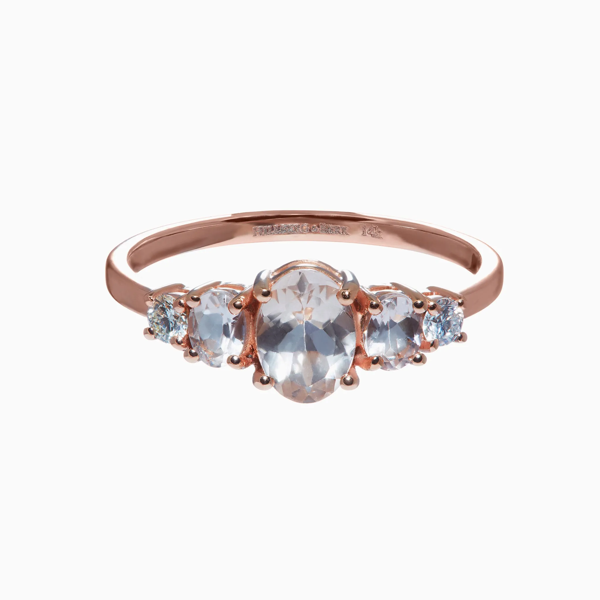 Oval Morganite and Diamond Accent Ring in 14K Rose Gold