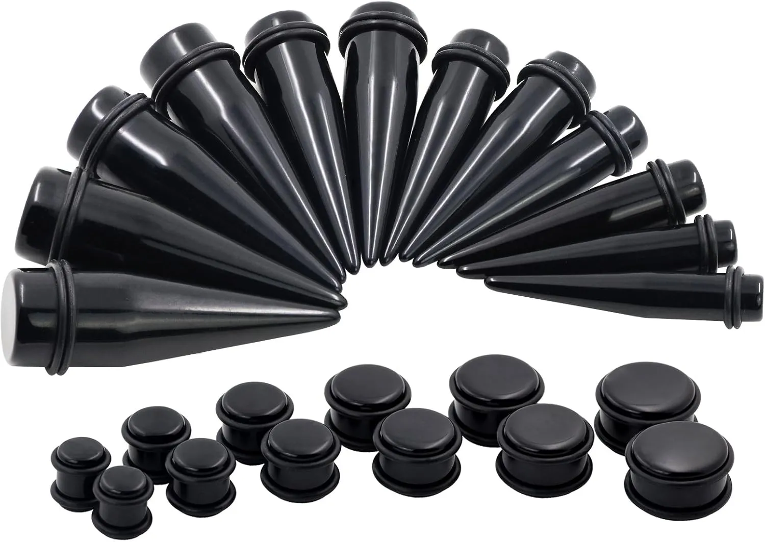 Oyaface 24PC Big Gauges Kit Ear Stretching 00G-20mm Acrylic Taper Plug Tunnels Piercing Kits