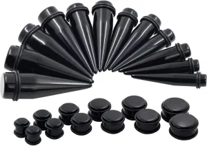 Oyaface 24PC Big Gauges Kit Ear Stretching 00G-20mm Acrylic Taper Plug Tunnels Piercing Kits