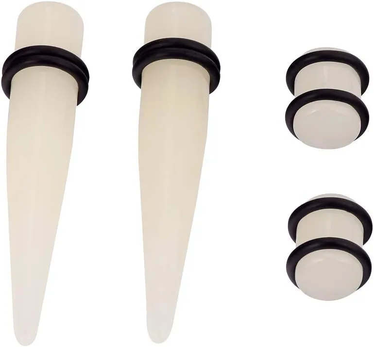 Oyaface 24PC Big Gauges Kit Ear Stretching 00G-20mm Acrylic Taper Plug Tunnels Piercing Kits