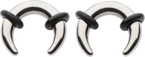 Pair Surgical Steel Silver Ear Pinchers Plugs Tunnels Tapers Horseshoes Gauges Septum 0g 1g 2g 4g 6g 8g 10g 12g 14g 8mm 7mm 6mm 5mm 4mm 3mm 2.4mm 2mm 1.6mm