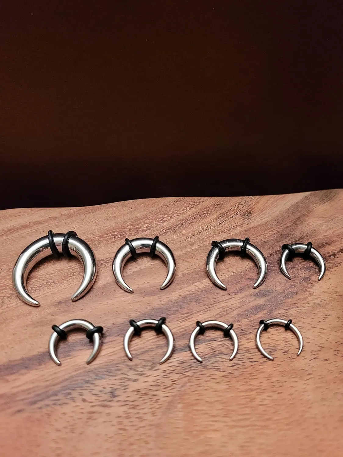 Pair Surgical Steel Silver Ear Pinchers Plugs Tunnels Tapers Horseshoes Gauges Septum 0g 1g 2g 4g 6g 8g 10g 12g 14g 8mm 7mm 6mm 5mm 4mm 3mm 2.4mm 2mm 1.6mm