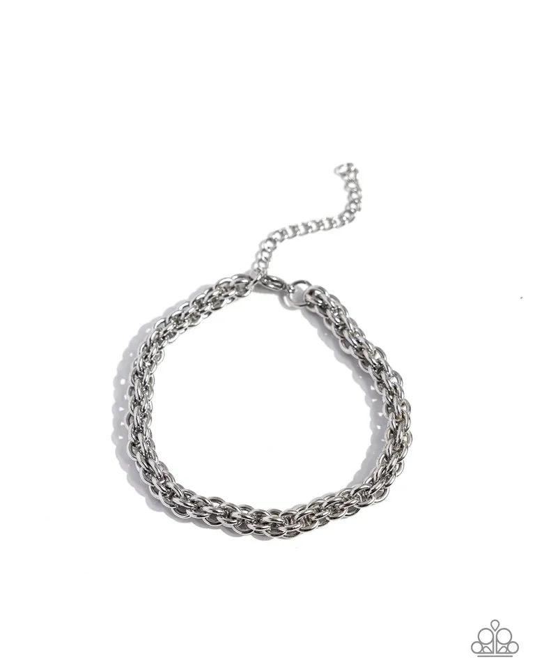Paparazzi Bracelet ~ Boldly Braided - Silver