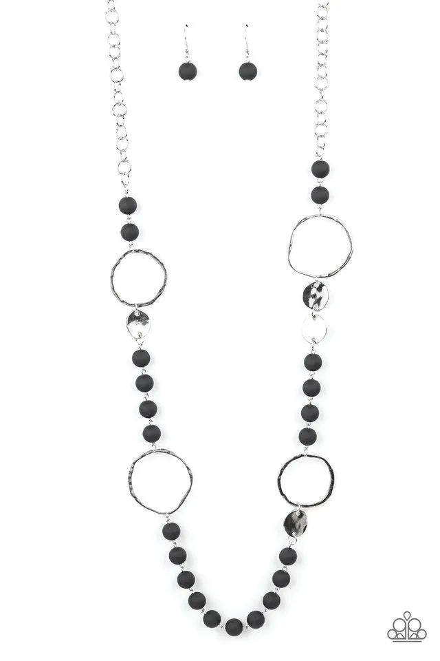 Paparazzi Necklace ~ Sea Glass Wanderer - Black