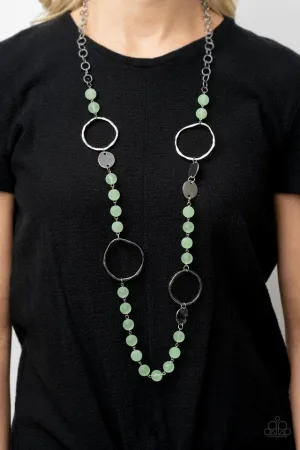 Paparazzi Necklace ~ Sea Glass Wanderer - Green
