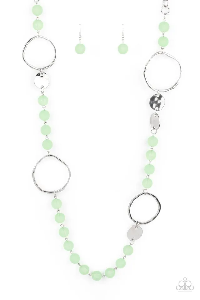 Paparazzi Necklace ~ Sea Glass Wanderer - Green