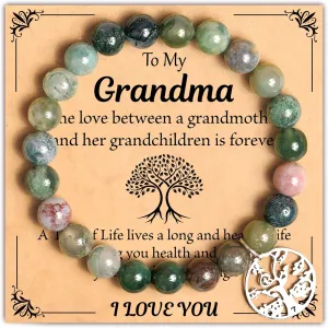 Parma77 Mothers Day Gifts for Grandma Mimi Nana, Tree of Life Bracelet, Natural Stone Nana Grandma Mimi Bracelets for Women