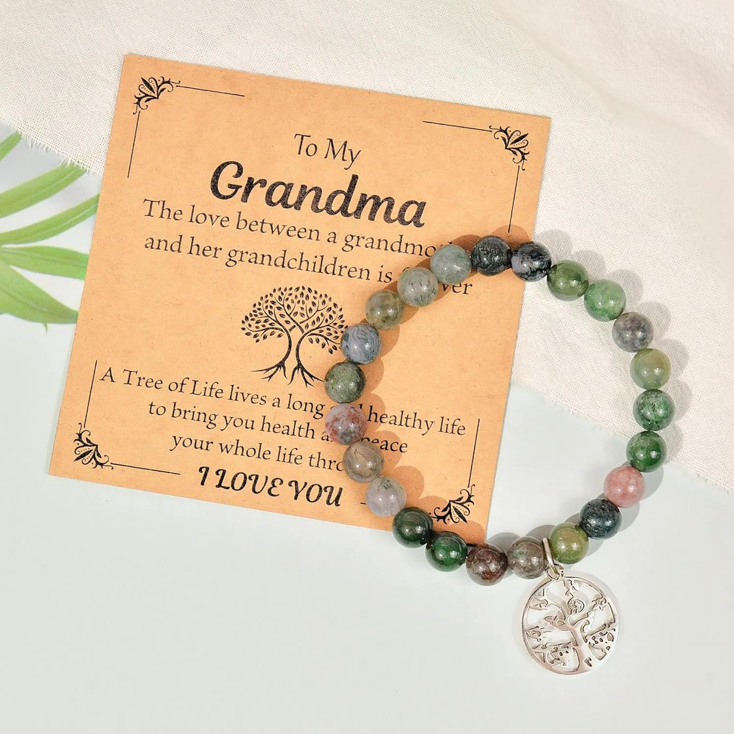 Parma77 Mothers Day Gifts for Grandma Mimi Nana, Tree of Life Bracelet, Natural Stone Nana Grandma Mimi Bracelets for Women