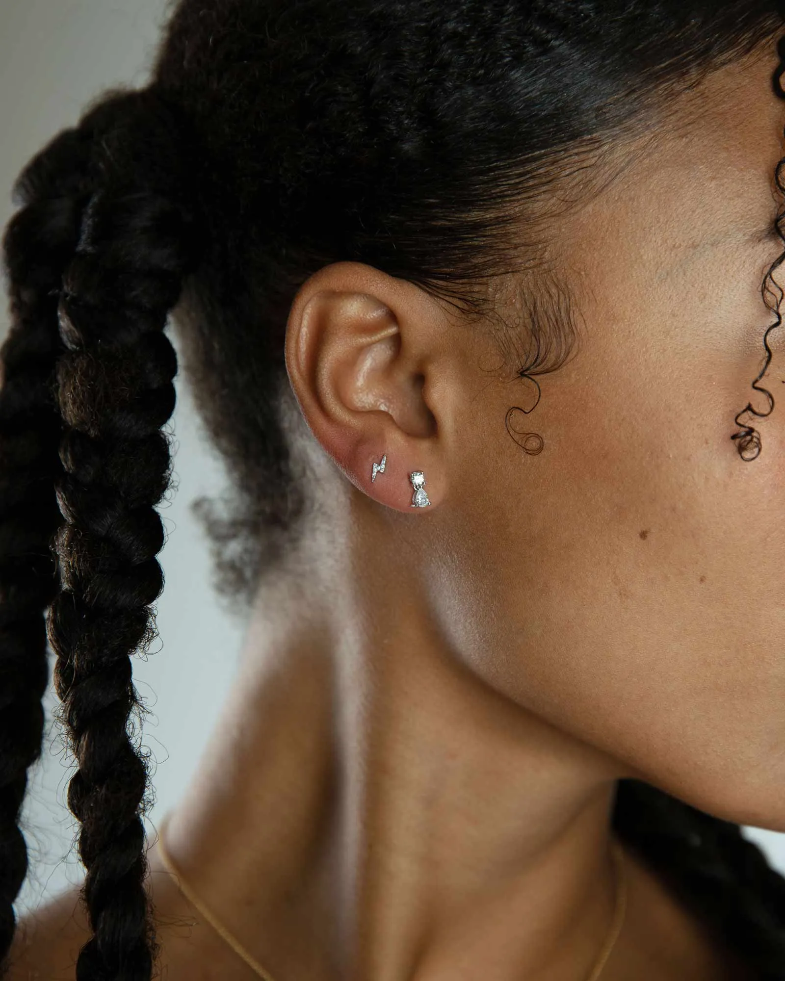 Pavé Lightning Bolt Studs